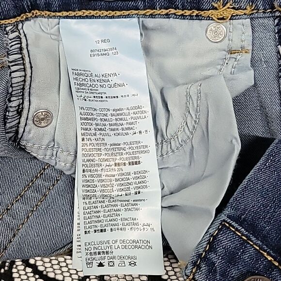 Levi's Bootcut Stretch Girls Demin Blue Jeans Size 12 Regular - Picture 7 of 8